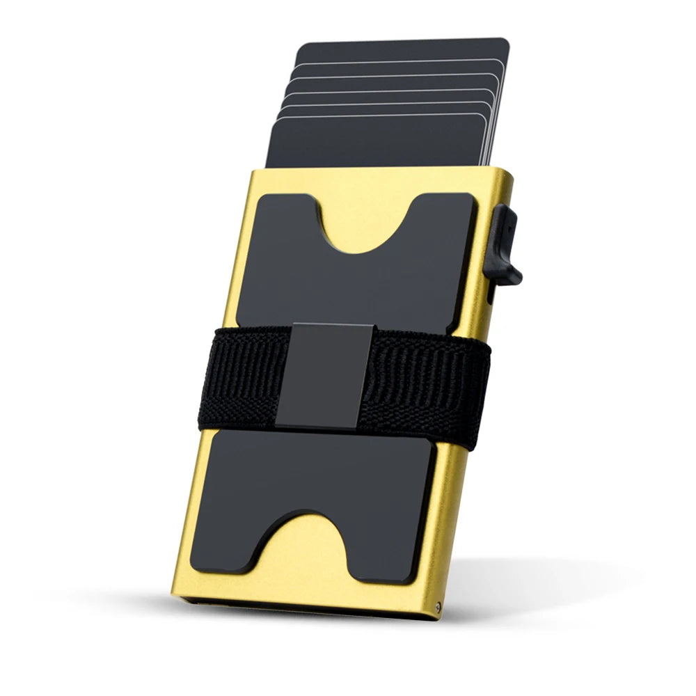 2026 New Slim Aluminum Card Wallet RFID Pop-up Push Button Bank Credit Card Case Holder Thin Smart Metal Wallet for Men Women